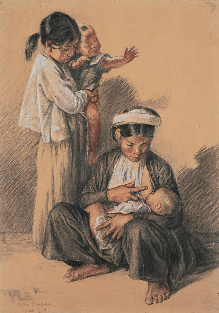 họa sĩ Victor Tardieu người pháp với bức Bà Mẹ